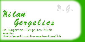 milan gergelics business card