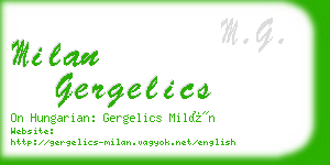 milan gergelics business card